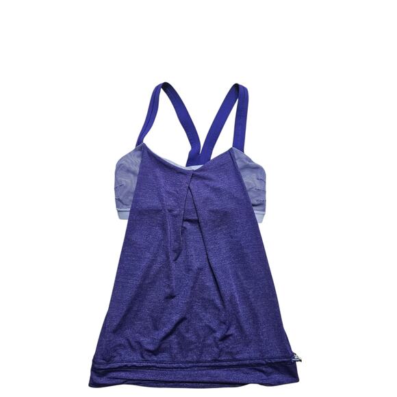 Lululemon Women's Rest Less Tank Top Heathered Bruised Berry Stripes Size 6 - Picture 2 of 8